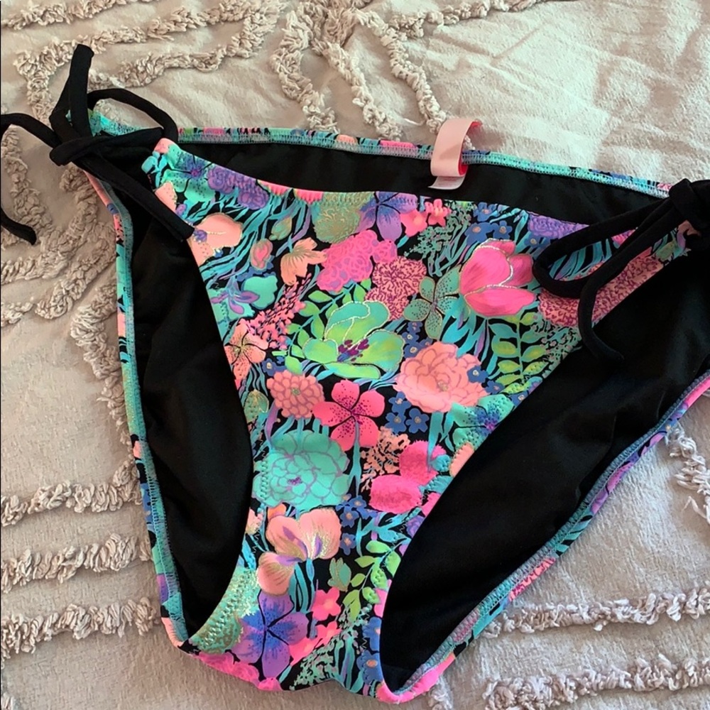 Multi colored floral bikini bottoms